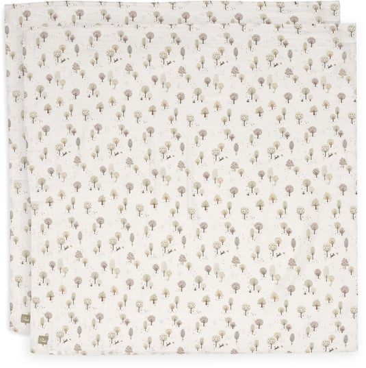 Jollein hydrofiele doek large - 115x115cm - tiny park - 2 stuks