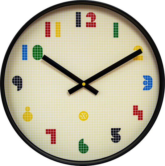 Nextime nxt bit – wandklok – 35 cm – abs – zwart multicolor – stil