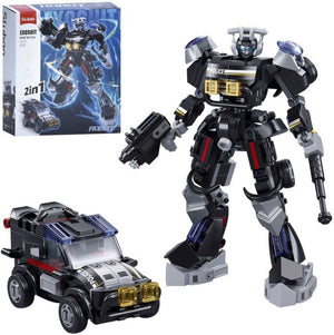 Sluban exosuit robot politieauto bouwspeelgoed 2in1 actiefiguur – constructiespeelgoed – bouwset met 247 bouwstenen – m38‑b1316 – vanaf 6 jaar