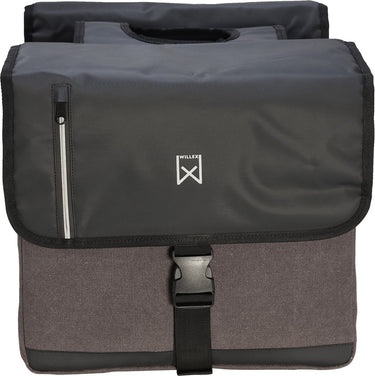 Willex - dubbele canvas bisonyl tas - 40 liter - universele bevestiging - zwart grijs