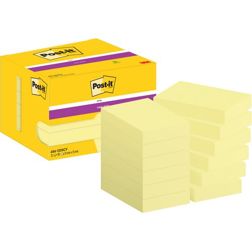 Super sticky notes post-it 656-12sscy 51x76 mm effen geel