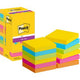 Super sticky notes post-it 654-12ss-carn 76x76 blauw, geel, groen, oranje, roze