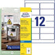 Waterbestendige folie-etiketten avery zweckform j4776-10 polyester wit