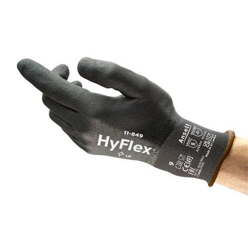Hyflex handschoenen schuim, nitril zwart