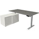 Zit-sta-bureau kerkmann 10222912 melamine; staal grafiet; zilver