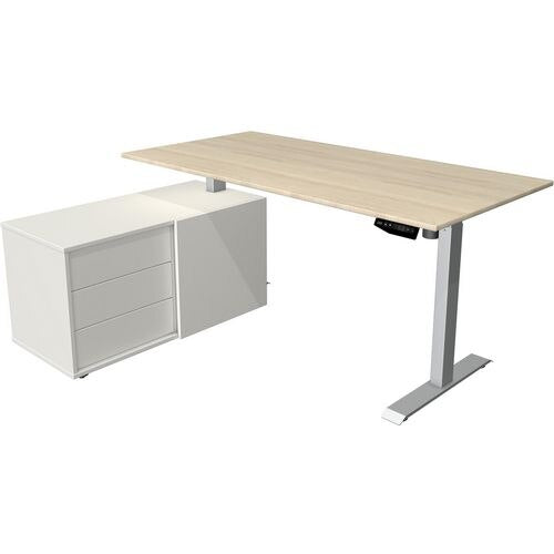 Zit-sta-bureau kerkmann 10222050 melamine; staal esdoorn; zilver