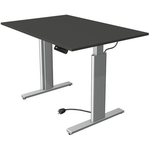 Zit-sta-bureau kerkmann 10231913 spaanplaat antraciet, zilver
