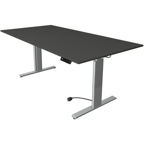Zit-sta-bureau kerkmann 10233913 spaanplaat antraciet, zilver
