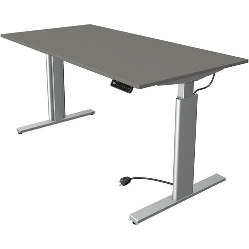 Zit-sta-bureau kerkmann 10232812 spaanplaat grafiet, zilver