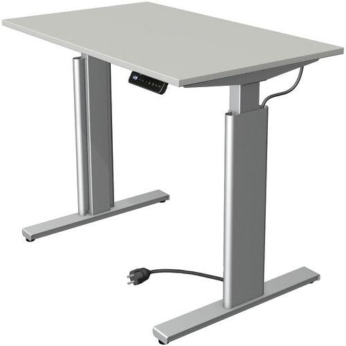 Zit-sta-bureau kerkmann 10231111 spaanplaat lichtgrijs, zilver
