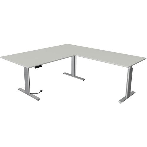 Zit-sta-bureau kerkmann 10235611 spaanplaat lichtgrijs, zilver