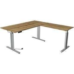 Zit-sta-bureau kerkmann 10234055 spaanplaat eiken, zilver