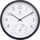 Nextime marigold – buitenklok – 30.5 cm – metaal – zwart wit – weerbestendig – met thermometer