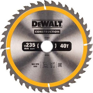 Dewalt cirkelzaagblad voor hout | construction | ø 235mm asgat 30mm 40t - dt1955-qz