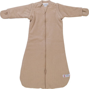Lodger hopper - newborn slaapzak met afritsbare mouwen - 62cm - 3.3 tog - autostoel - beige - slaapzak baby winter