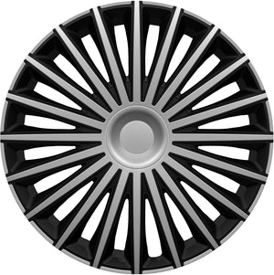 Carpoint wieldoppenset dakota 14 inch zilver zwart 4 stuks