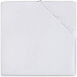 Jollein - baby hoeslaken peuterbed jersey (wit) - katoen - hoeslaken peuter, hoeslaken juniorbed - 70x140 75x150cm