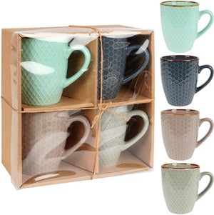Vilde mokken keramiek 270 ml 4 stuks - set - bekers - koffiebekers - kopjes - koffiemok
