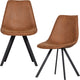 Woood swen eetkamerstoel - pu - cognac - set van 2