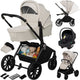 Lionelo mika plus - kinderwagen 3in1 - xxl set - incl. i-size autostoel - veelzijdig en jaarrond - grote wielen - tot 22kg - bediening met een hand - voor alle soorten terrein - accessoireset