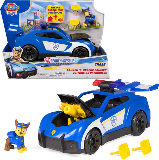 Paw patrol - search rescue - chase politieauto - met figuur, licht, geluid 2 projectielen - speelgoedvoertuigen