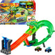 Hot wheels monstertrucks - haaien vs. dino's draak vernietiging speelset en 2 speelgoedtrucks