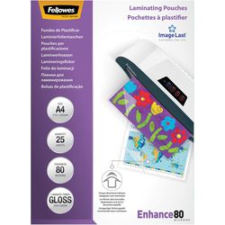 Lamineerhoezen fellowes 5396205 80mic transparant pak van 25