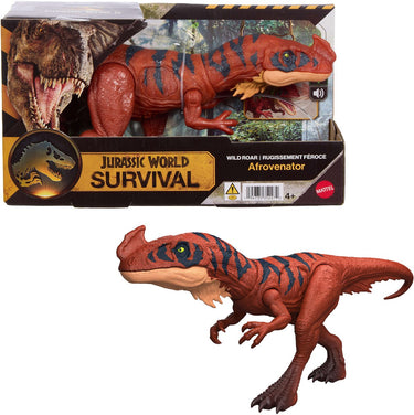 Mattel jurassic world wild brullende afrovenator dinosaurusactiefiguur - met licht en geluid