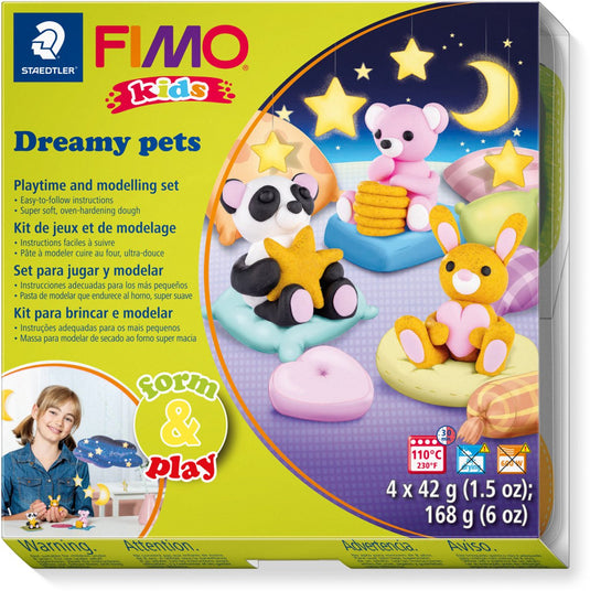 Fimo kids 8034 - ovenhardende boetseerklei - form play set dreamy pets