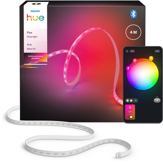 Philips hue flux led strip 4 m, chromasync™ - technologie. gekleurd en helder, natuurlijk wit licht -1600 lumen