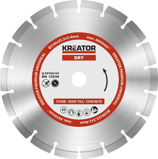 Kreator krt082104 diamantschijven set – ø230mm – universeel
