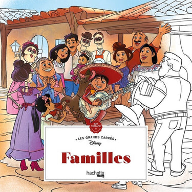 Hachette heroes disney les grands carrès disney familles - hachette - kleurboek voor volwassenen