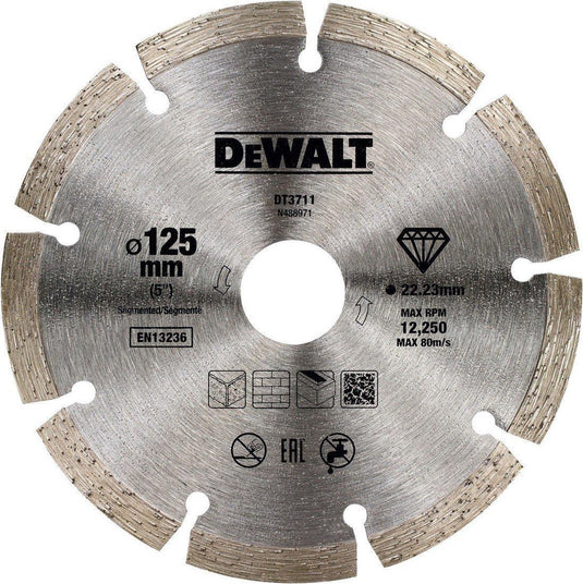 Dewalt accessoires dewalt diamantblad gesegmenteerd 125mm dt3711 - dt3711-qz