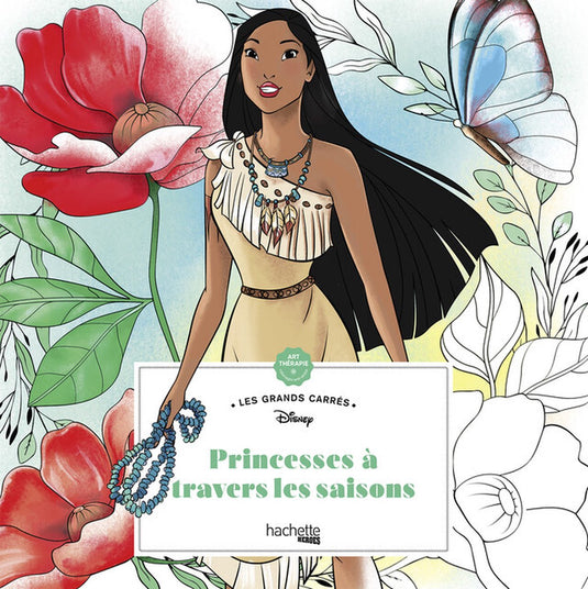 Hachette heroes disney les grands carrés disney princesses à travers les saisons - - kleurboek voor volwassenen