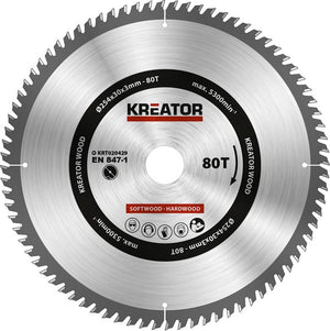 Kreator krt020429 zaagblad hout 254 mm -80t