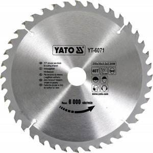 Yato cirkelzaagblad ø250 mm - 40t - binnendiameter 30 mm