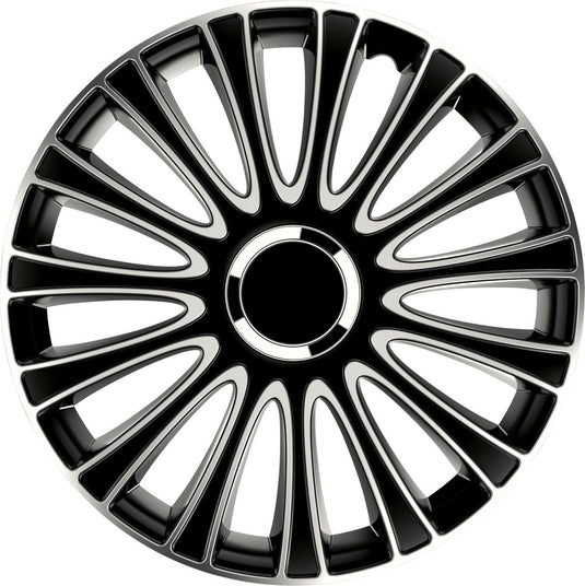Carpoint wieldoppen le mans pro 16 inch abs zwart zilver set van 4