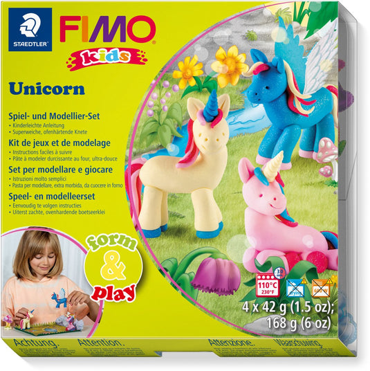 Fimo kids 8034 - ovenhardende boetseerklei - form play set eenhoorn