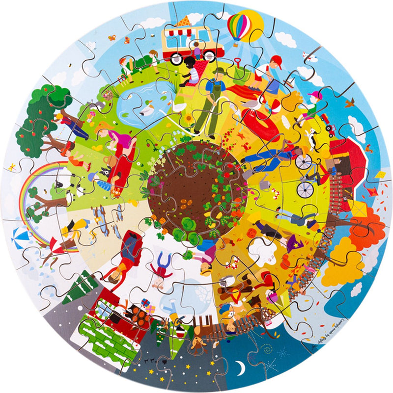 Afbeelding laden in galerijviewer, Bigjigs vier seizoenen ronde vloerpuzzel.

