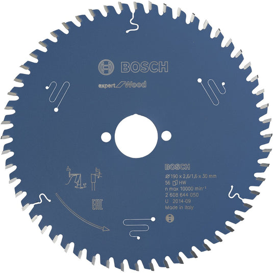 Bosch cirkelzaagblad expert for wood 184x30x2.6 1.6x56 t