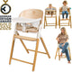 Lionelo celia 3-in-1 houten kinderstoel – van baby tot volwassene – verstelbare zitting voetsteun – 5-punts gordel – eco-leer bekleding – inclusief babyset eetblad – draagvermogen tot 110 kg