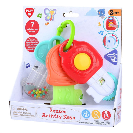 Playgo play baby speelgoed activiteiten sleutels met geluid en muziek.