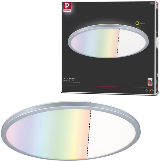 Paulmann led-paneel atria shine backlight rond 420 mm 20w 2200lm rgbw chroom mat dimbaar