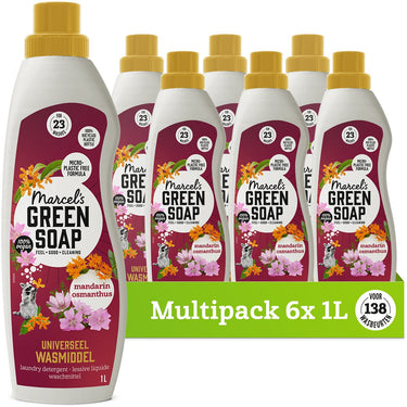 Marcel's green soap universeel wasmiddel - mandarijn osmanthus - 6 x 1 liter - 138 wasbeurten