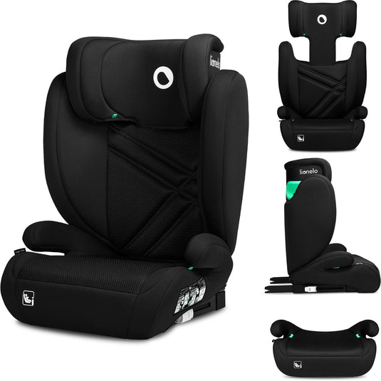 Lionelo hugo i-size autostoel – 100-150 cm – isofix gordel – verstelbare hoofdsteun – geavanceerde zijbescherming – memory foam – wasbare bekleding – groeit mee – comfortabele zitting – i-size norm r129