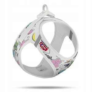 Curli clasp air mesh comic honden tuigje - lichtgrijs - maat 3xs