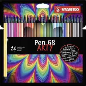 Stabilo pen 68 markers - 24 kleuren set in kartonnen doos