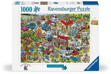 Ravensburger puzzel holiday resort 1 - camping cartoon legpuzzel 1000 stukjes.