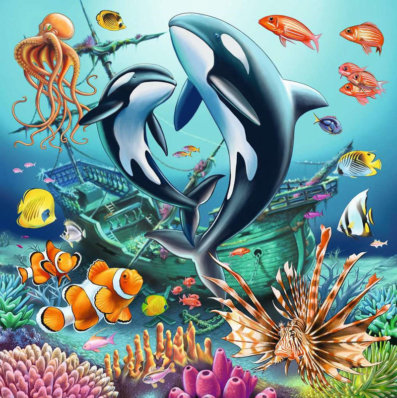Afbeelding laden in galerijviewer, Ravensburger puzzel underwater 3x49 stukjes
