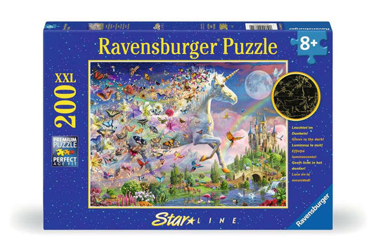 Ravensburger puzzel fantasy unicorn star line - legpuzzel - 200 stukjes